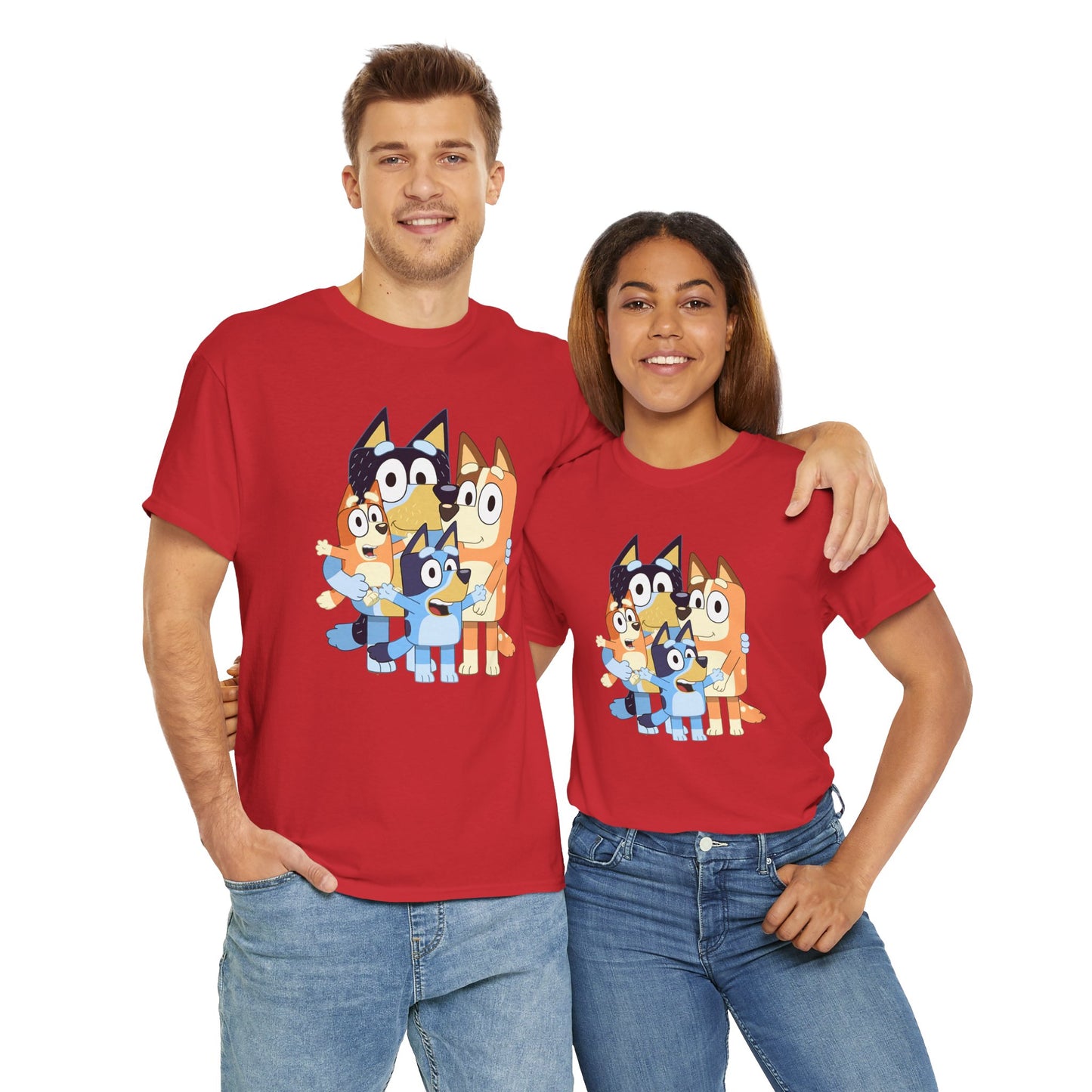 Princess Grace Bluey Family Unisex Heavy Cotton Tee Fun and Stylish for Kids and Adults