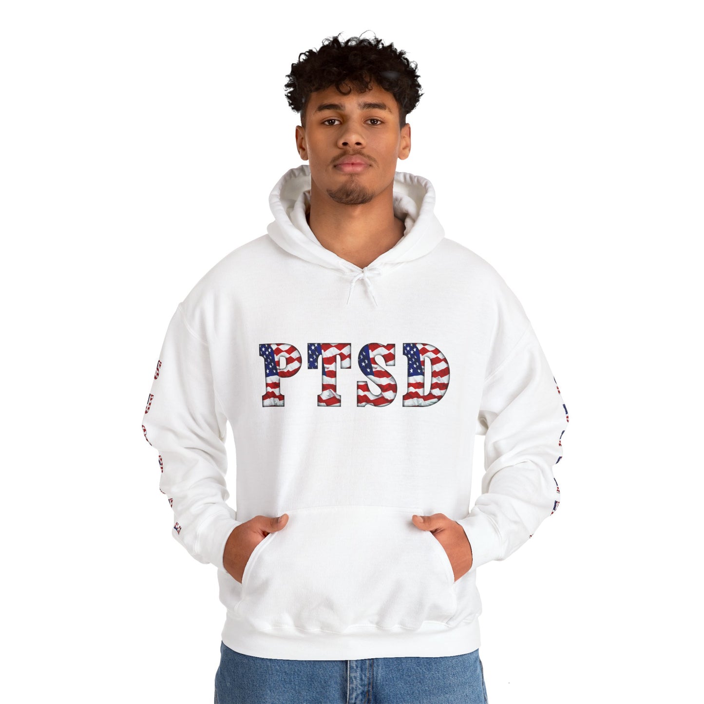 Princess Grace PTSD Awareness Unisex Heavy Blend Hoodie Support Survivors with American Flag Design