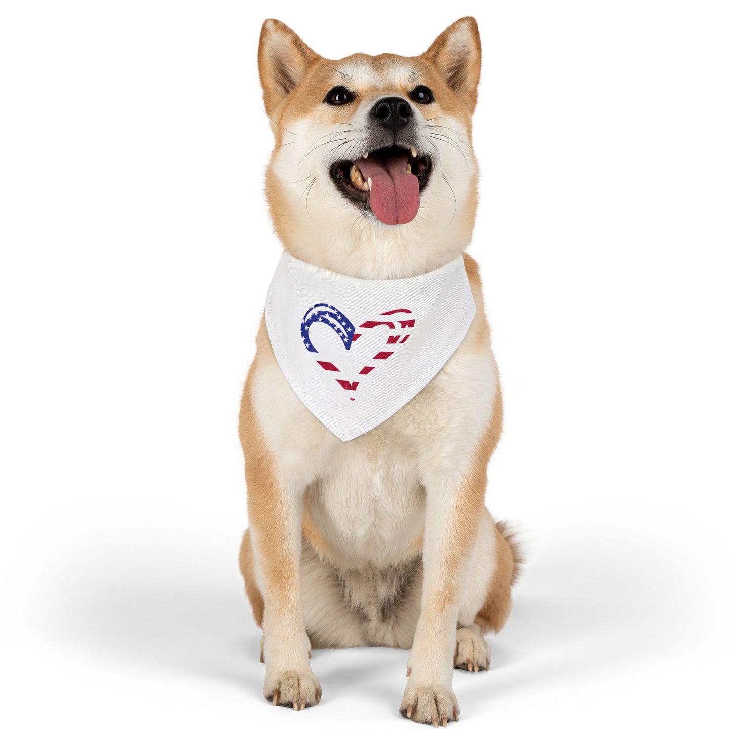 Princess Grace Patriotic Pet Bandana Collar Heart Design for Dogs