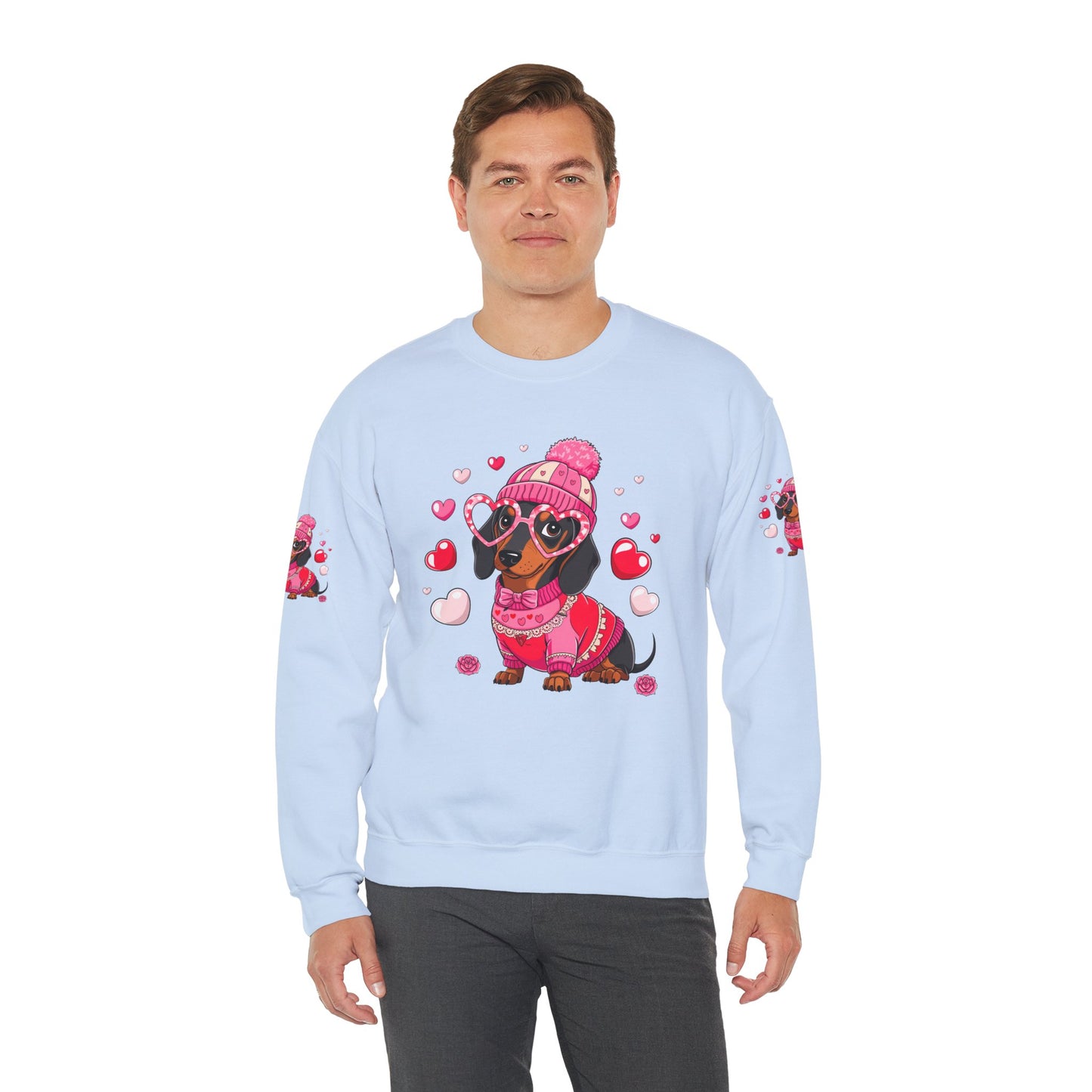 Princess Grace Cute Dachshund Love Sweatshirt Cozy Unisex Crewneck for Pet Lovers