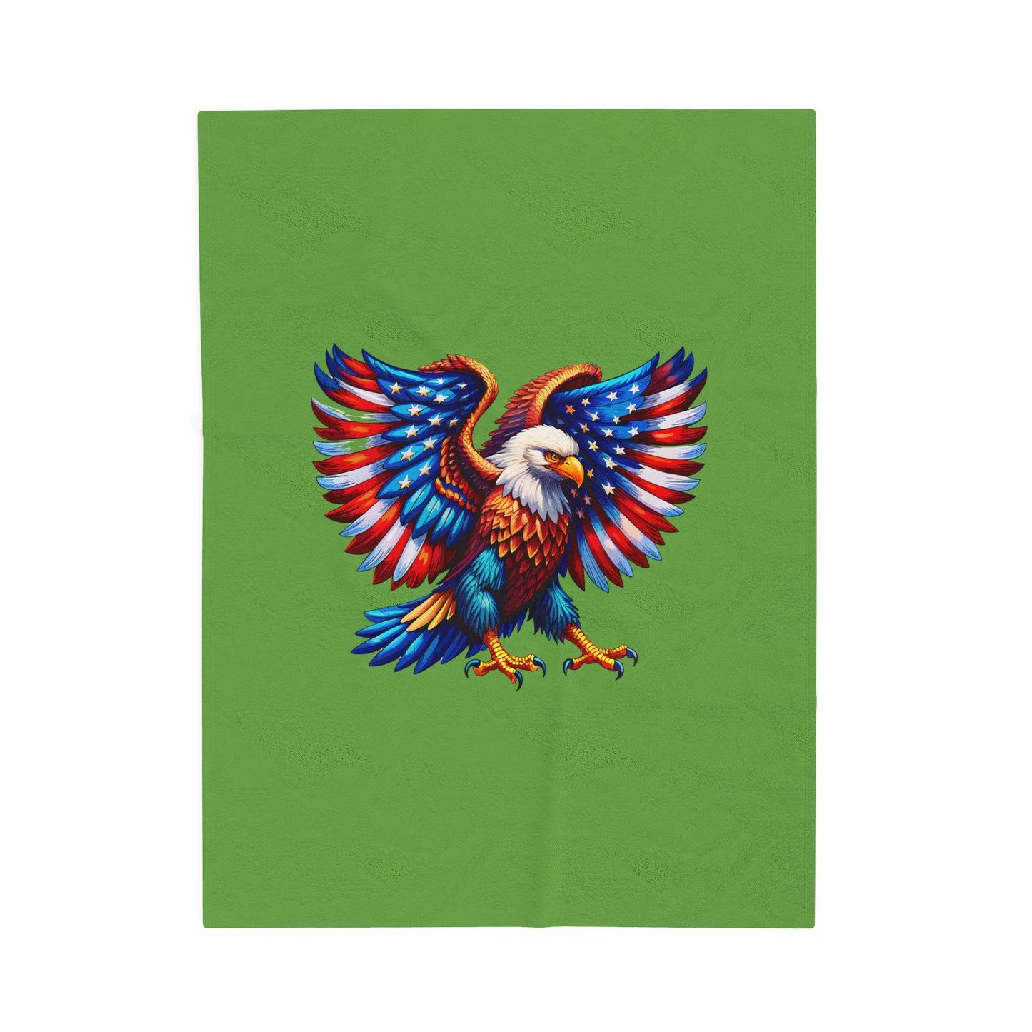 Princess Grace Patriotic Eagle Velveteen Plush Blanket Cozy Americana Home Decor
