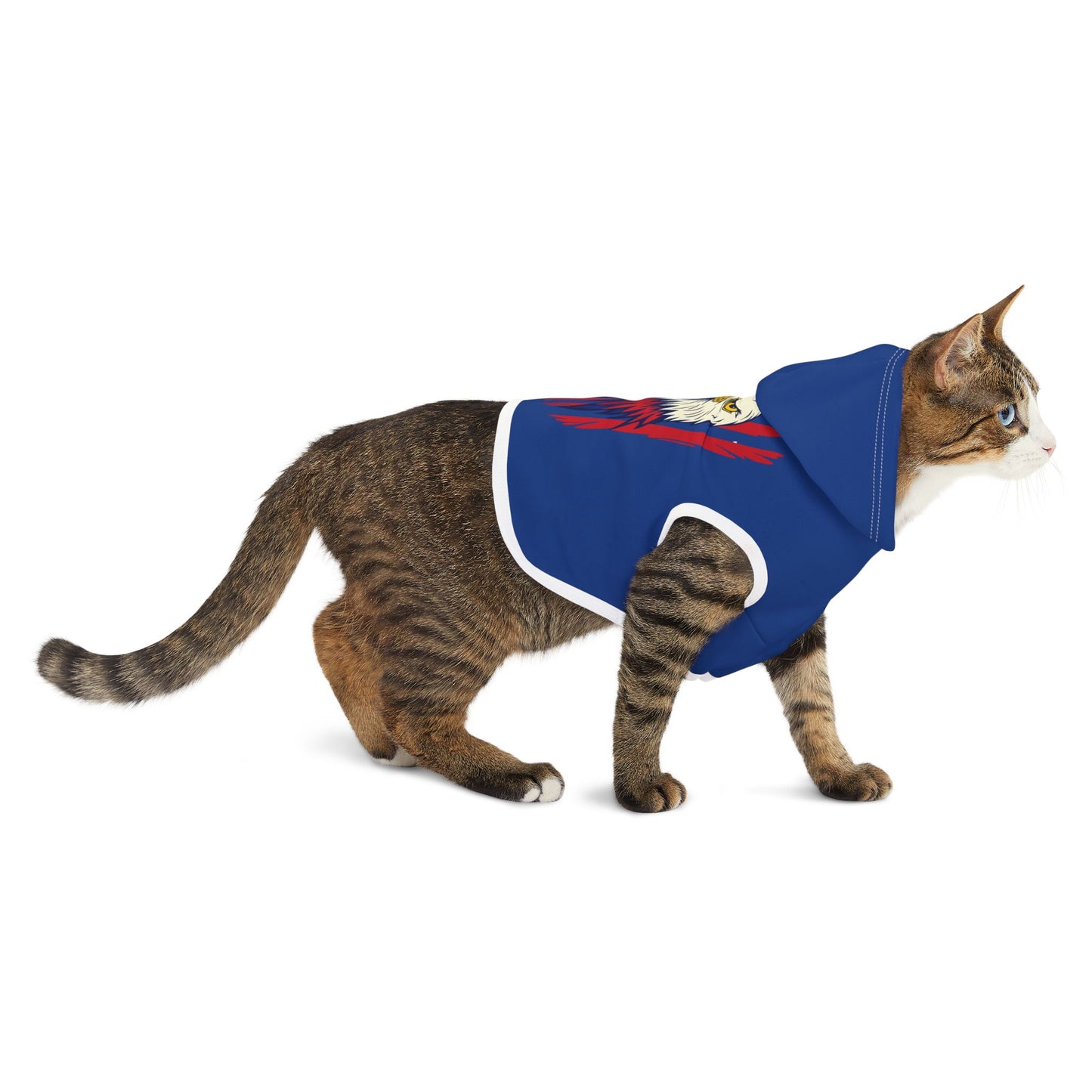 Princess Grace Patriotic Eagle Pet Hoodie Stylish Dog Apparel for Independence Day & Celebration