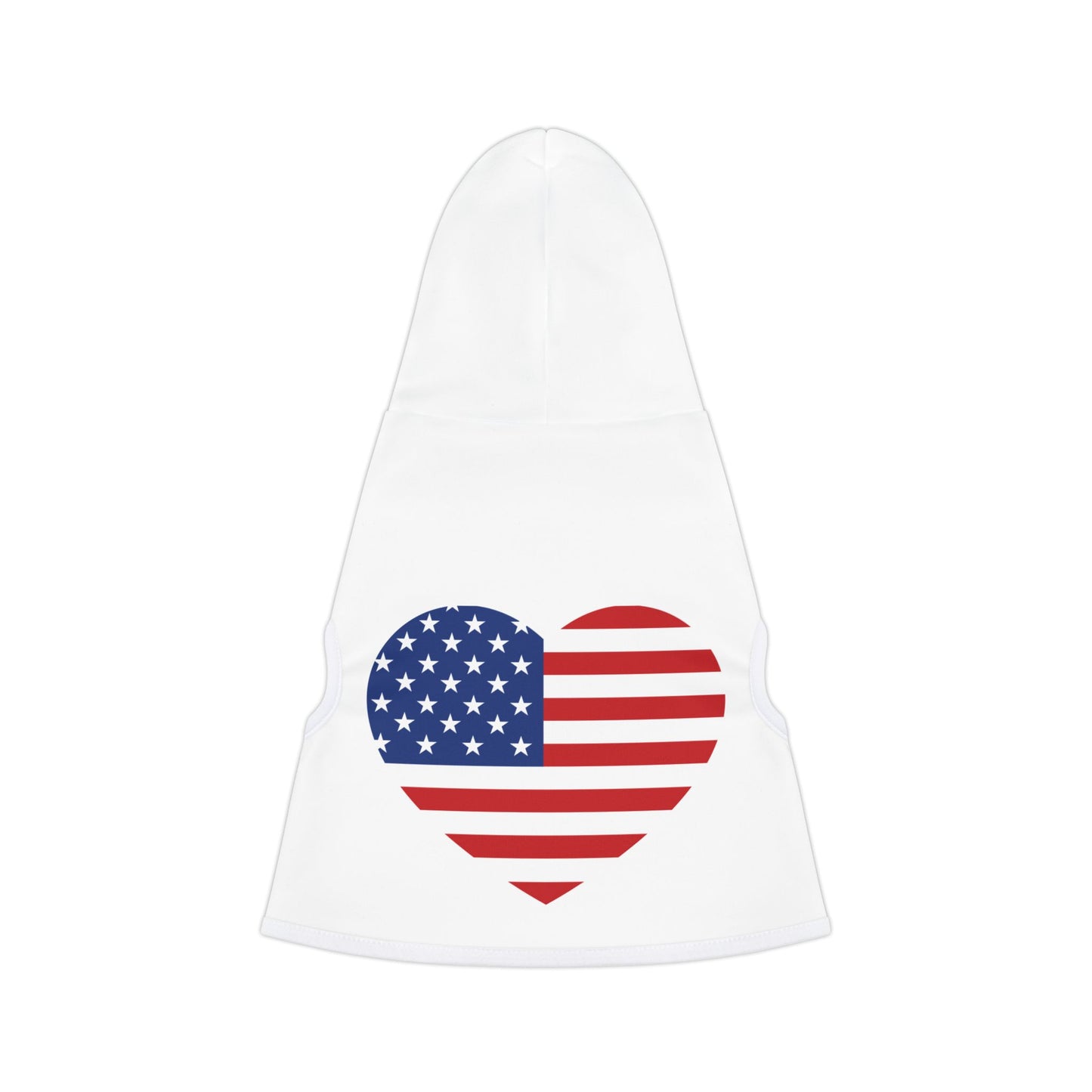 Princess Grace Patriotic Pet Hoodie with Heart Design Perfect for Dog Lovers