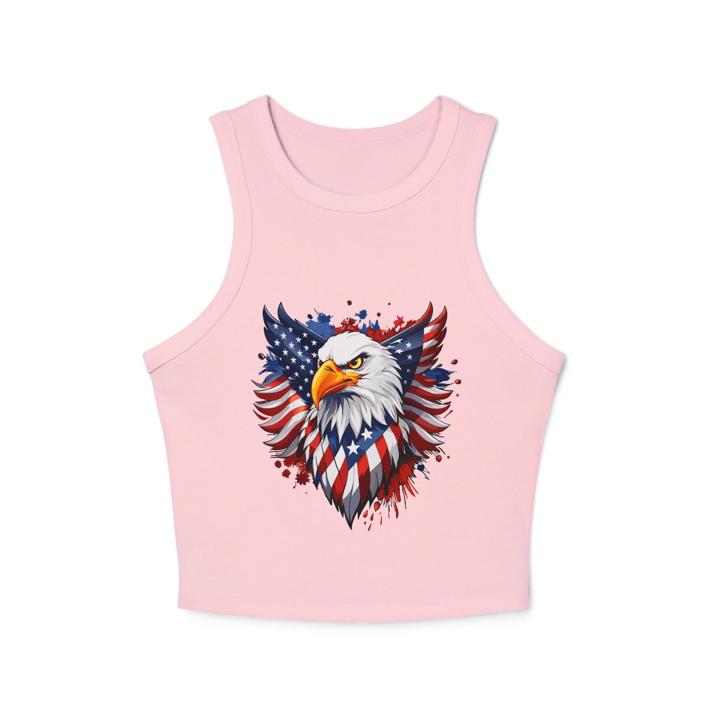 Princess Grace Patriotic Eagle Women's Racerback Tank Top USA Flag Design