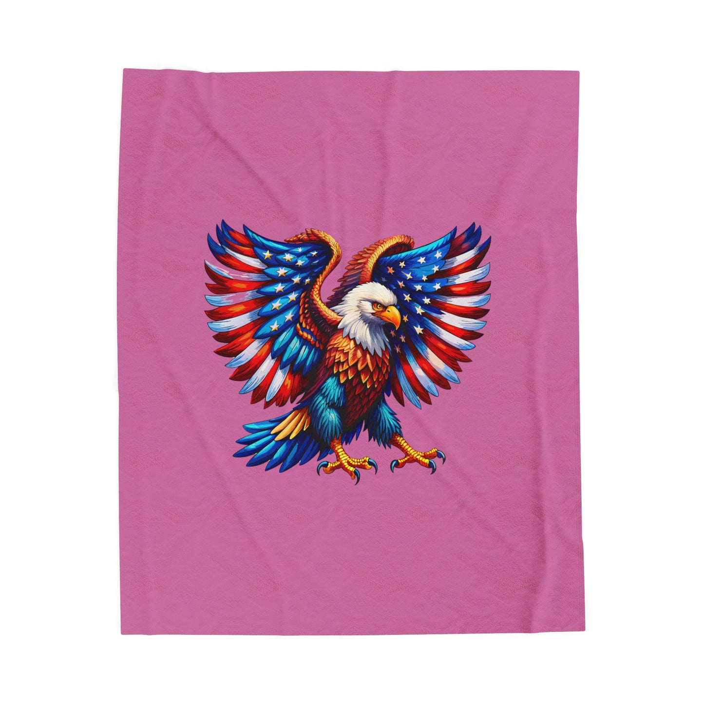 Princess Grace Vibrant Eagle Plush Blanket Perfect for Patriotic Celebrations