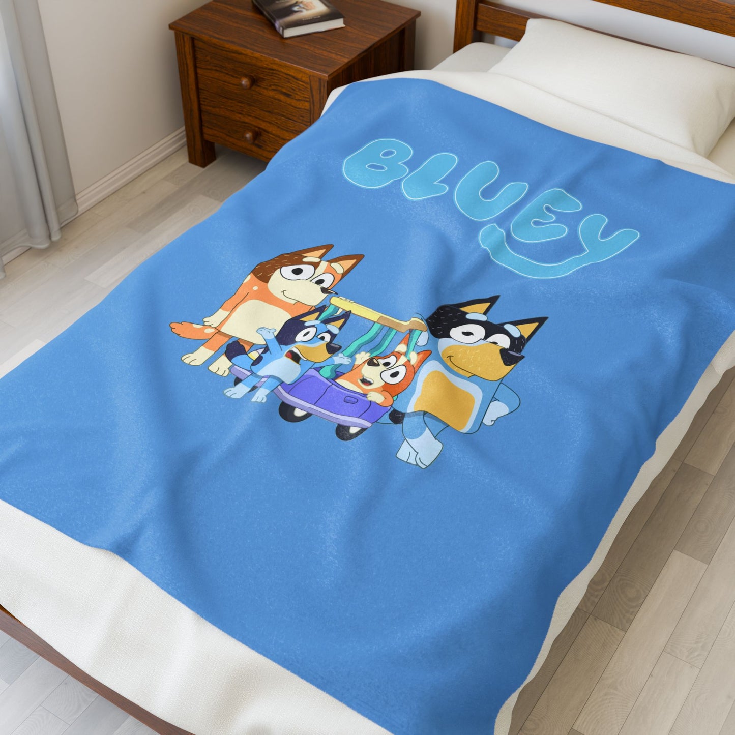 Princess Grace Bluey Velveteen Plush Blanket Cozy Kids Throw for Playtime and Nap Time