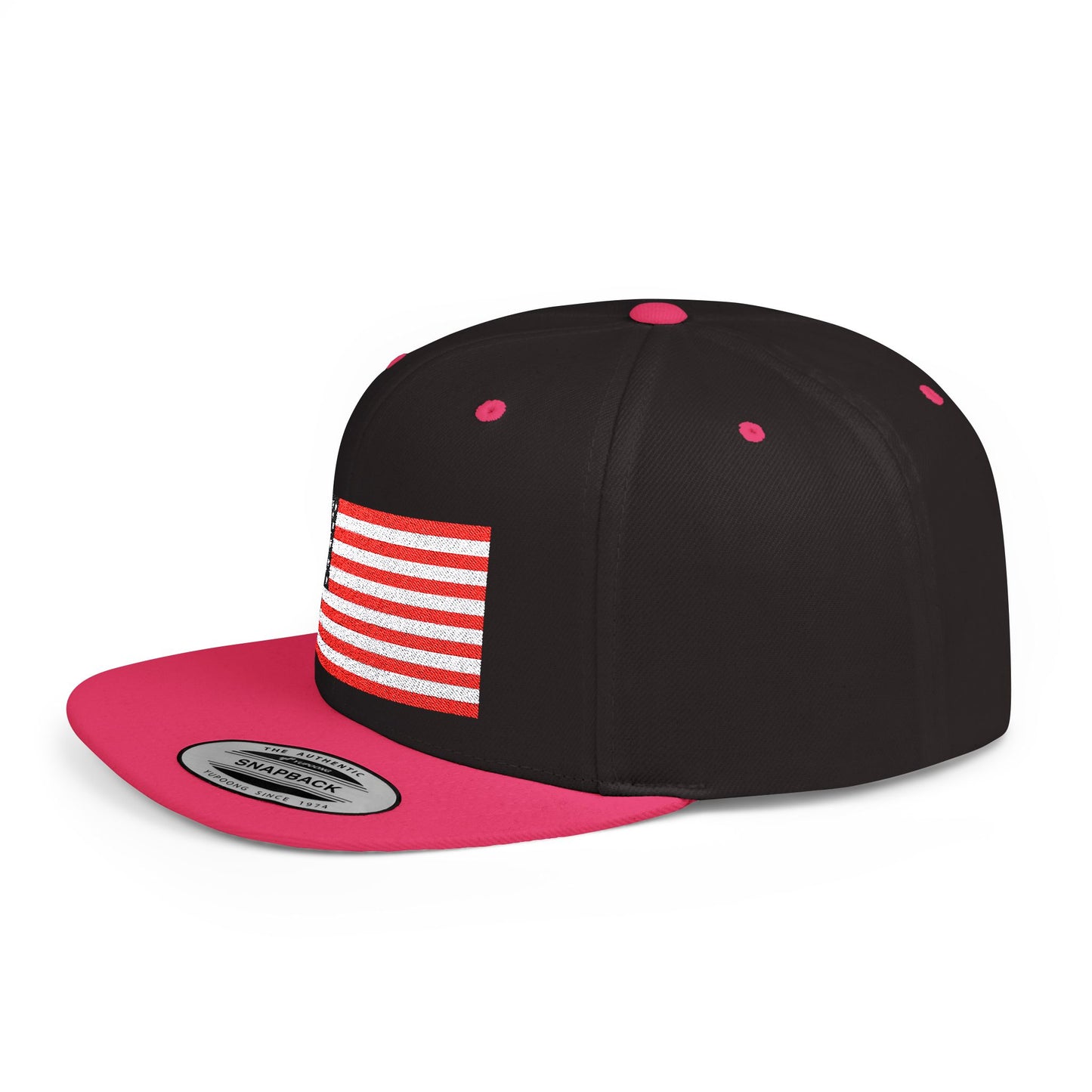 Princess Grace Patriotic Flat Bill Snapback Hat American Flag Design
