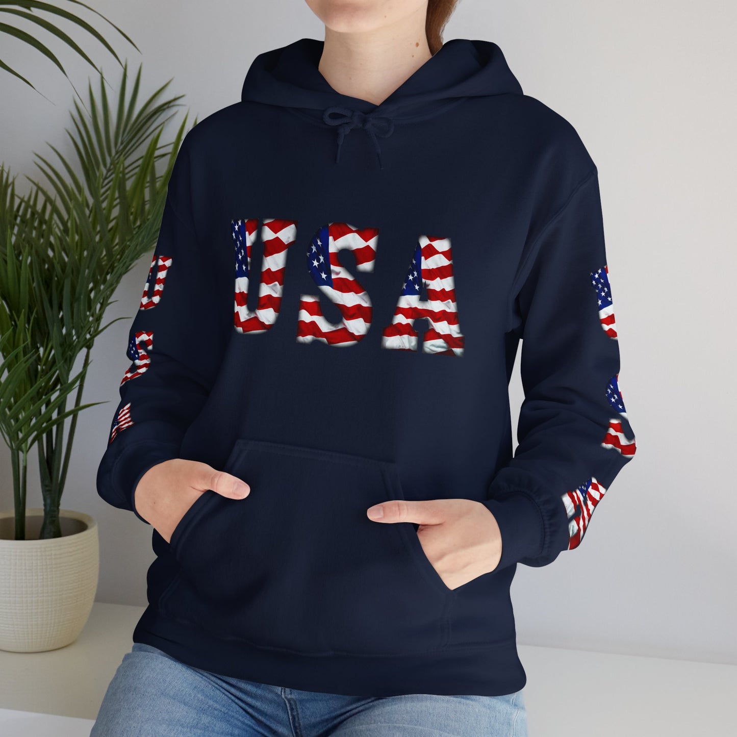 Princess Grace Patriotic USA Unisex Hooded Sweatshirt Heavy Blend for Comfort