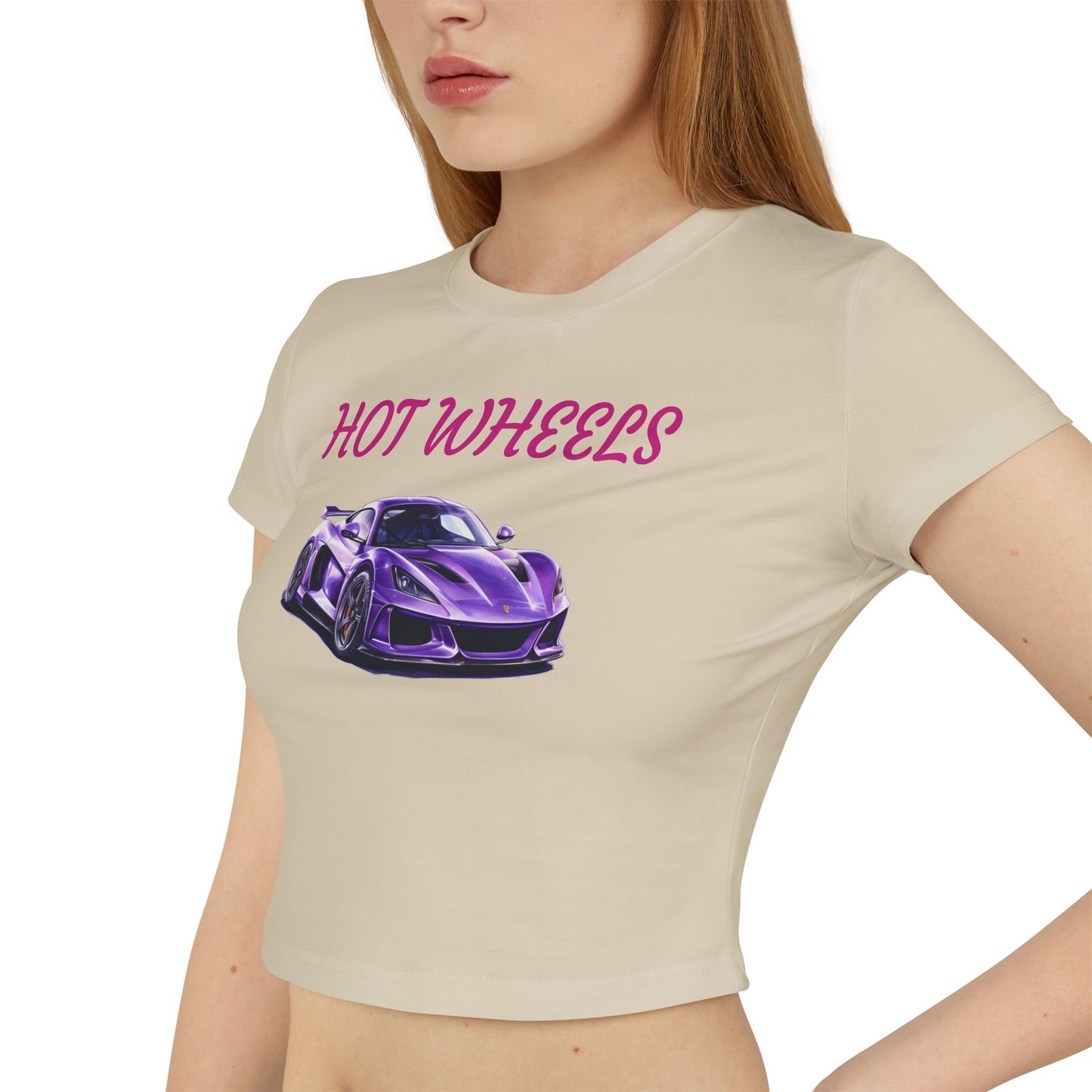 Princess Grace Hot Wheels Women's Baby Tee Trendy Graphic T-Shirt for Car Lovers