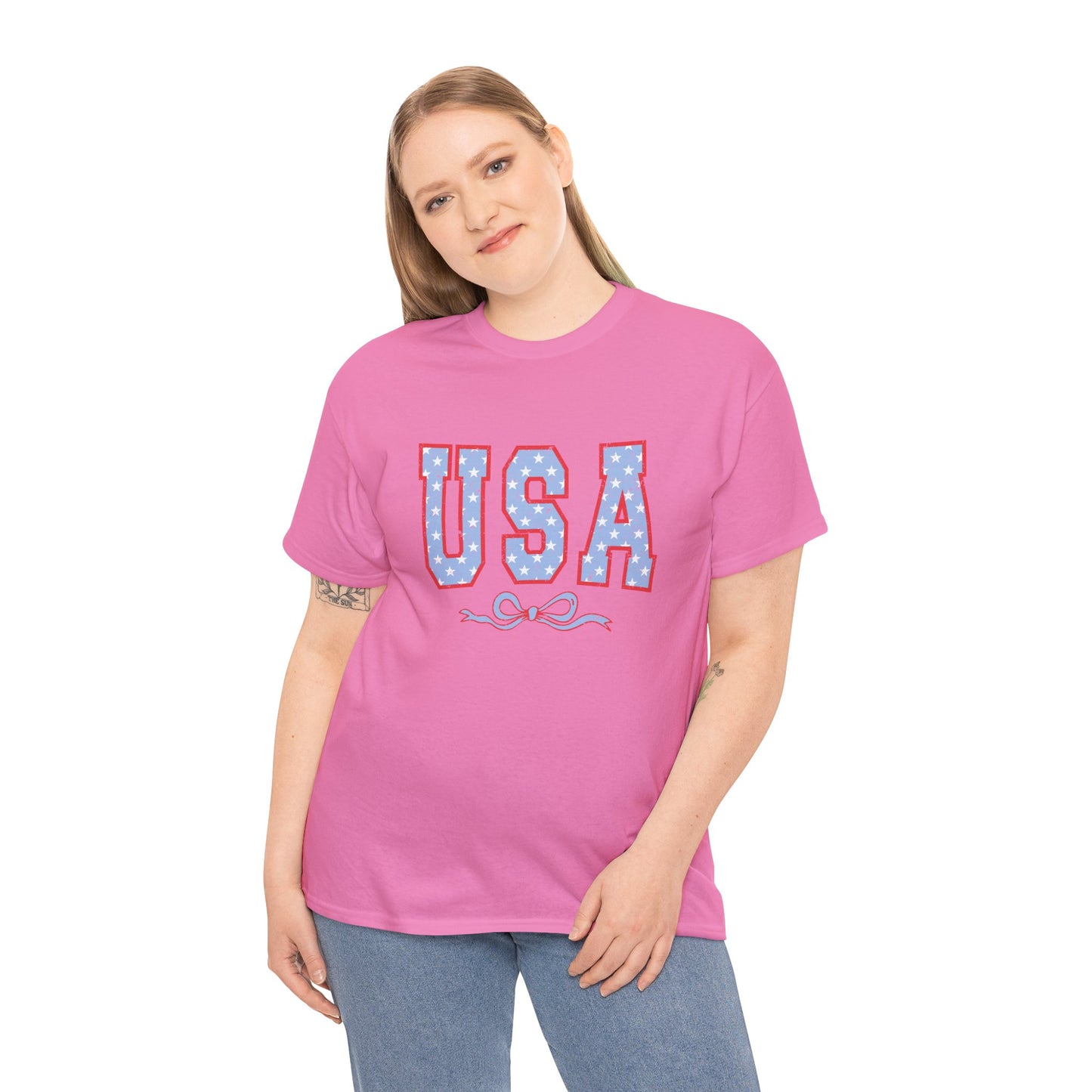 Princess Grace USA Patriotic Unisex Heavy Cotton Tee Perfect for Independence Day Celebrations