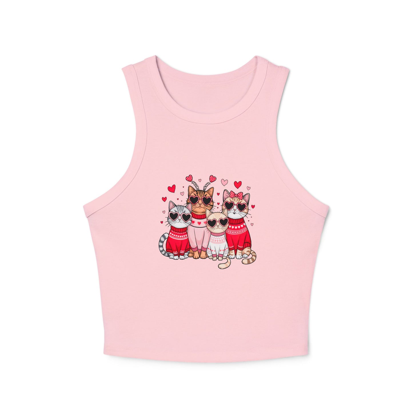 Princess Grace Cute Cat Lover Women's Micro Rib Racer Tank Top Perfect for Pet Lovers