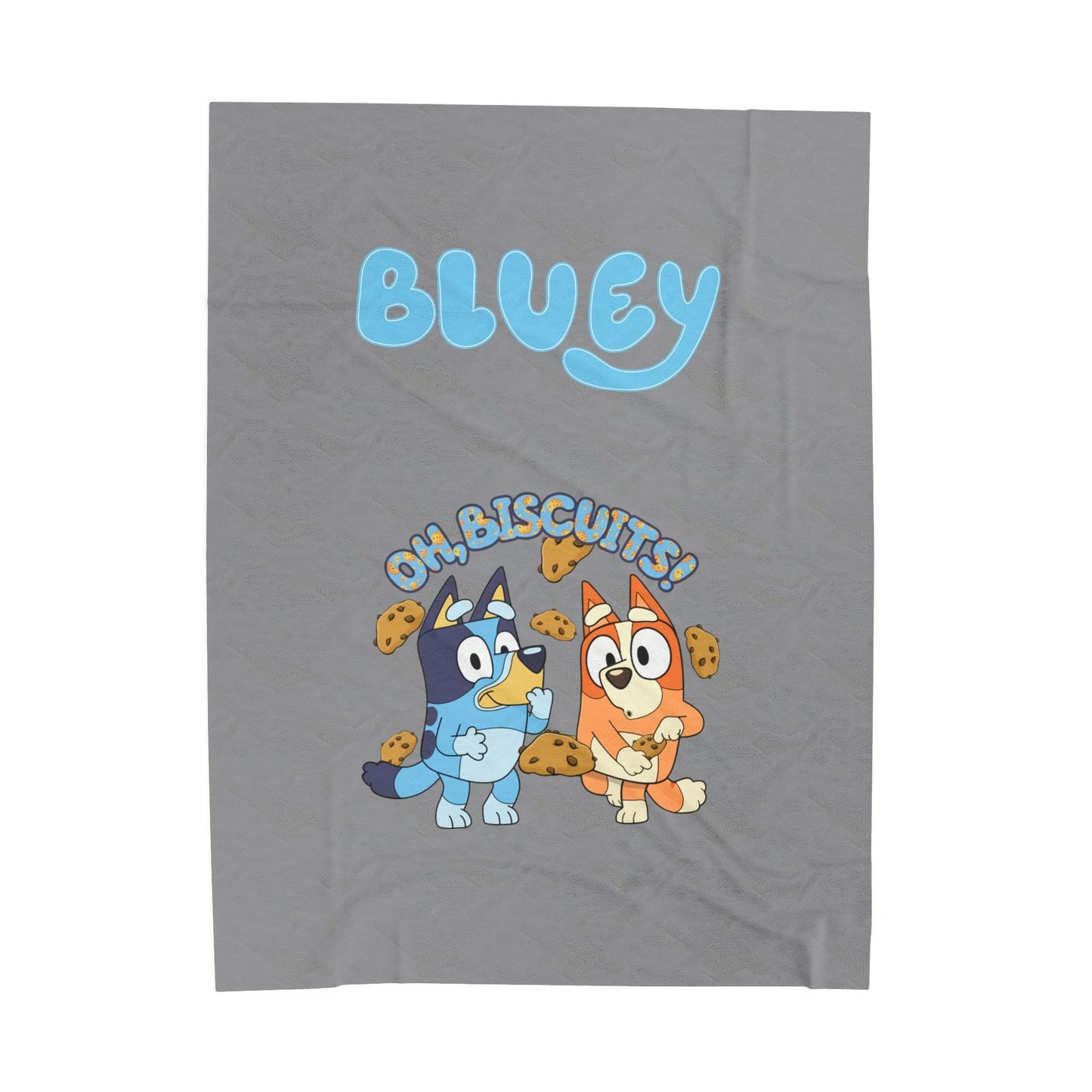 Princess Grace Bluey Oh Biscuits! Velveteen Plush Blanket Cozy Cartoon Lounging