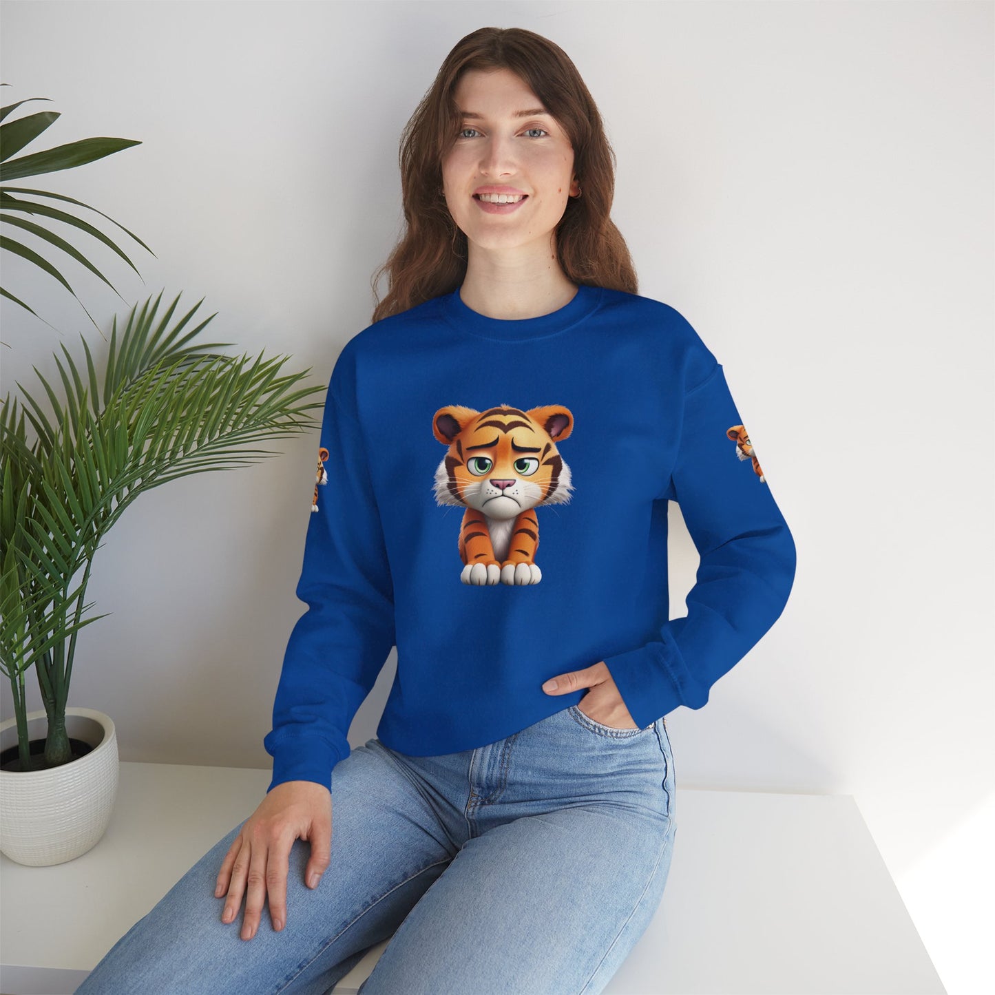Princess Grace Cute Tiger Graphic Unisex Crewneck Sweatshirt