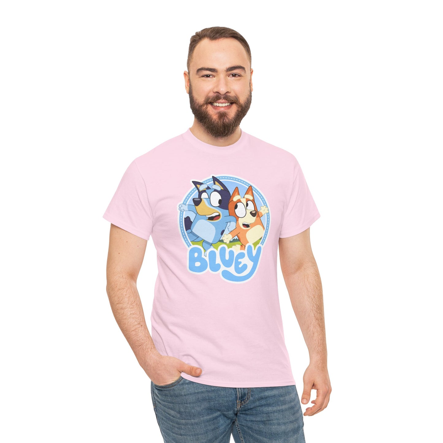 Princess Grace Bluey Fun Unisex Heavy Cotton Tee Perfect Gift for Kids and Cartoon Lovers