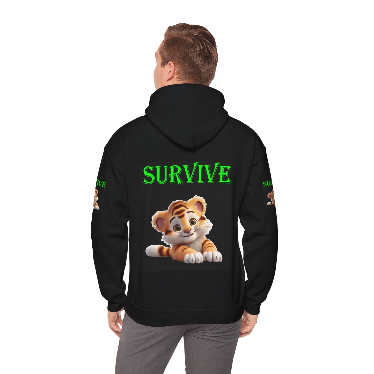 Princess Grace Survive Tiger Unisex Heavy Blend Hoodie Cute Animal Design for Nature Lovers