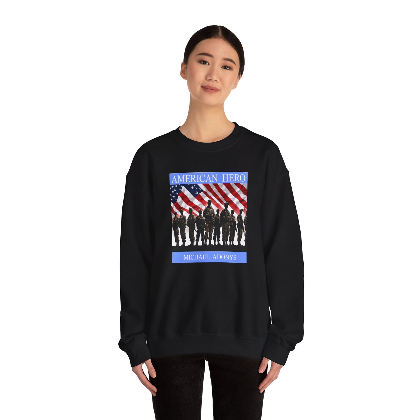 Michael Adonys American Hero Crewneck Sweatshirt Unisex Heavy Blend