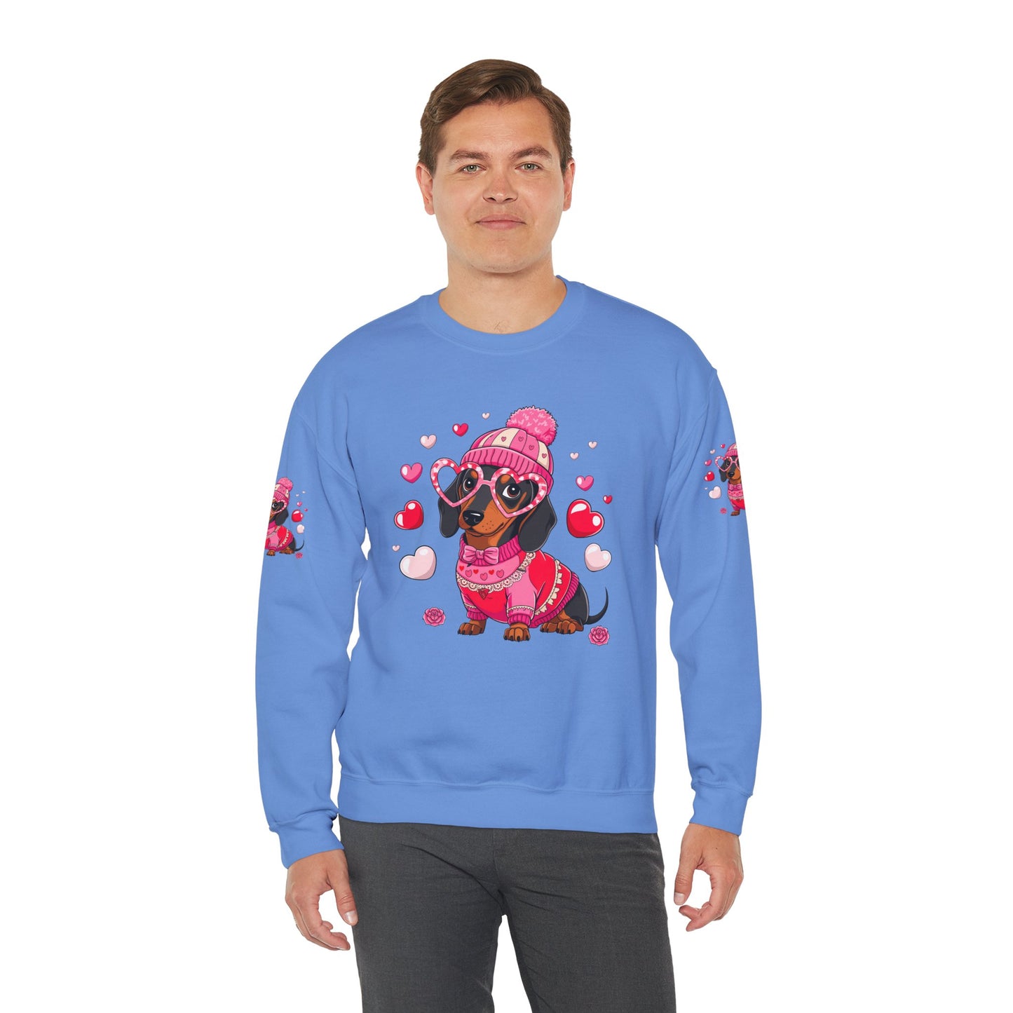 Princess Grace Cute Dachshund Love Sweatshirt Cozy Unisex Crewneck for Pet Lovers