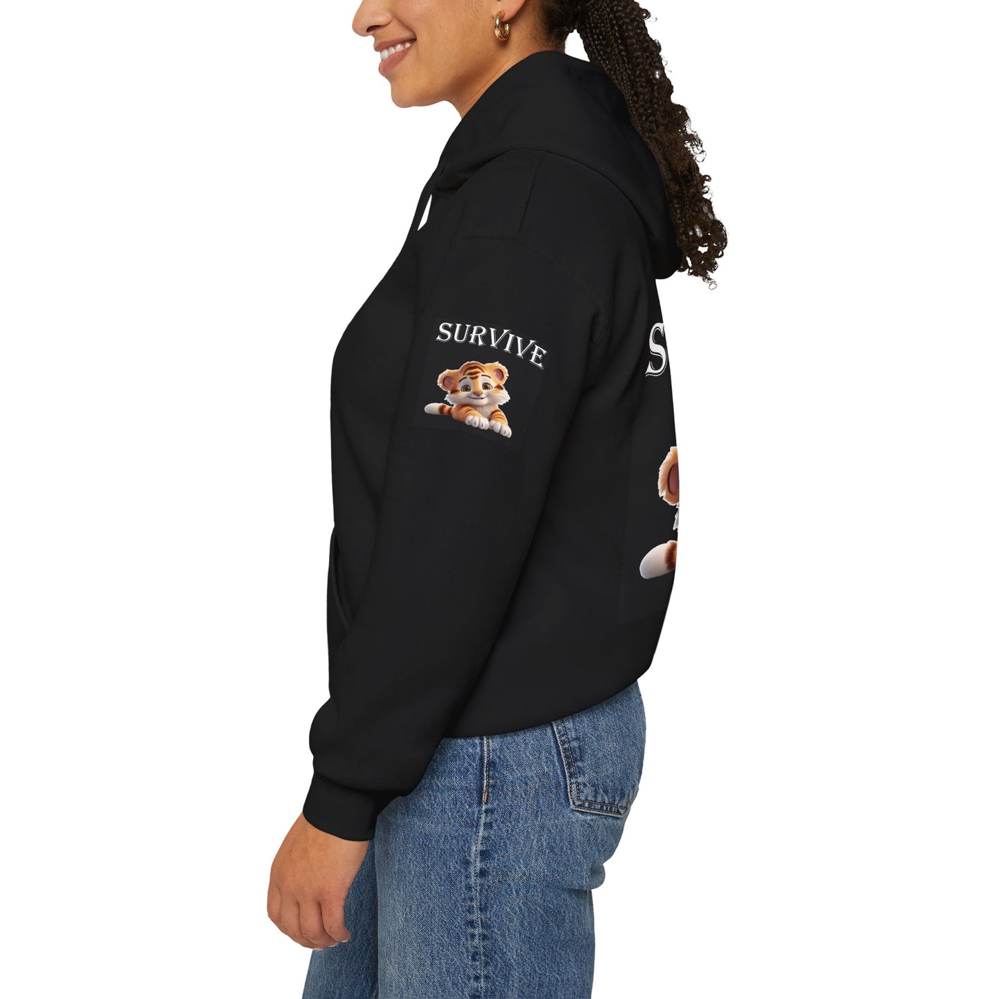 Princess Grace Survive Tiger Hoodie Unisex Heavy Blend Sweatshirt for Animal Lovers