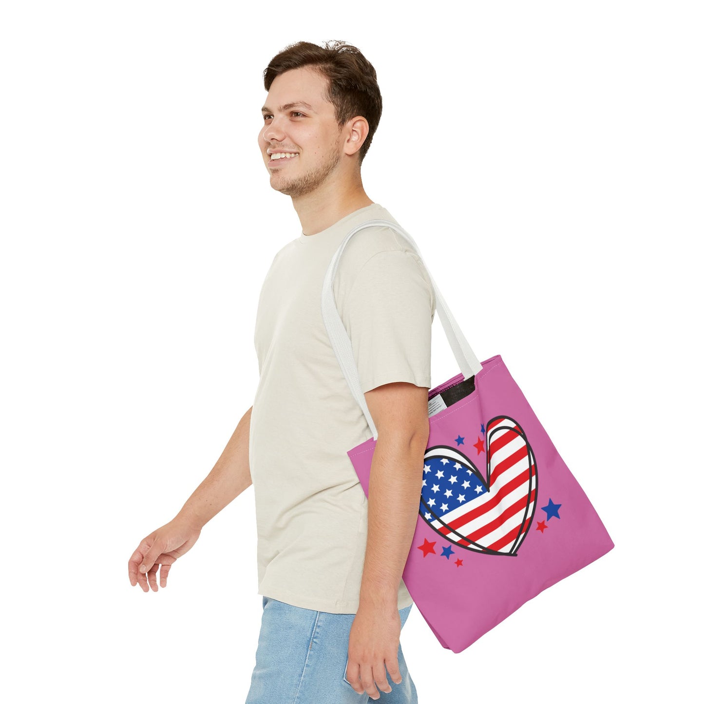 Princess Grace Patriotic Heart Tote Bag for Independence Day & Everyday Use