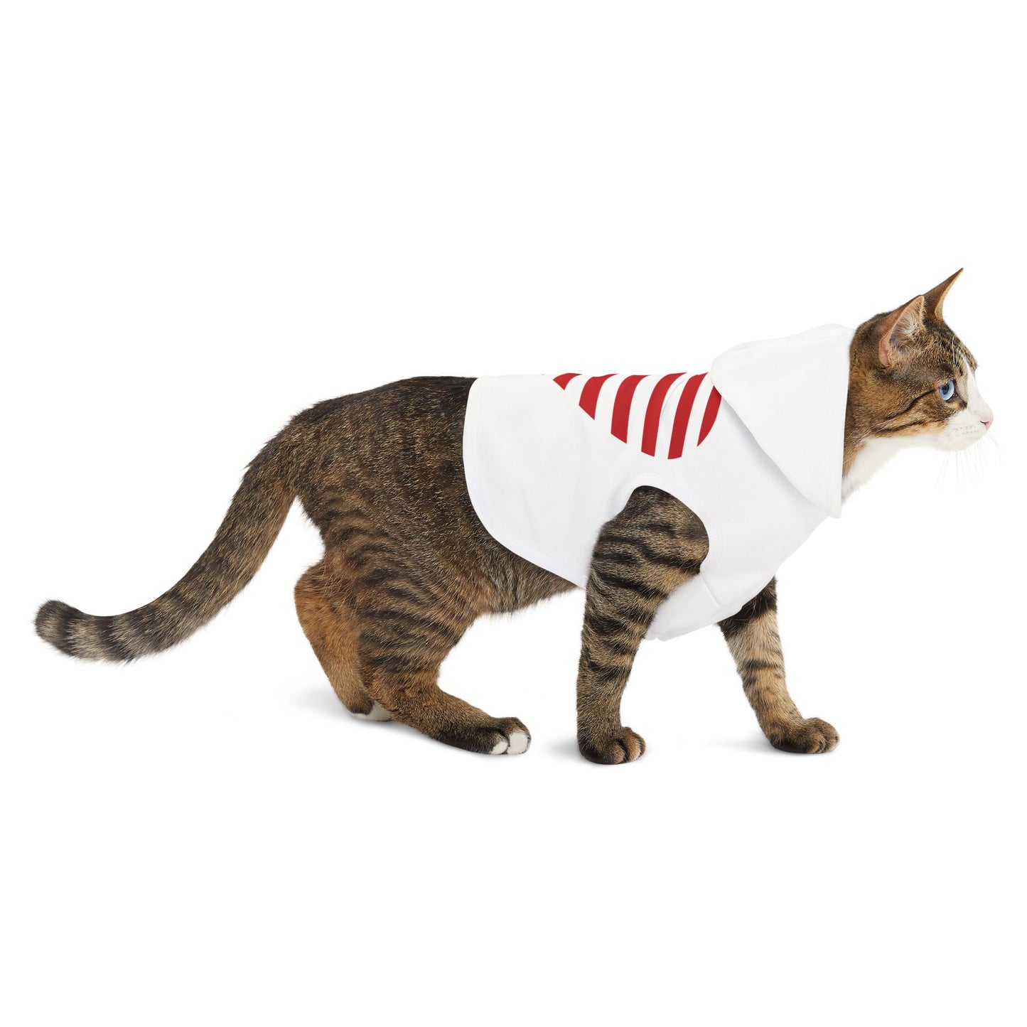 Princess Grace Patriotic Pet Hoodie with Heart Design Perfect for Dog Lovers
