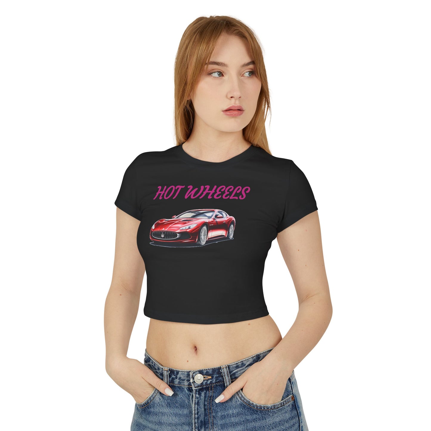 Princess Grace Hot Wheels Women's Baby Tee Sporty Graphic T-Shirt for Car Enthusiasts