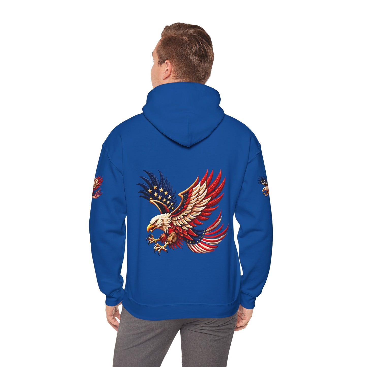 Princess grace Patriotic Eagle Hooded Sweatshirt Unisex Heavy Blend