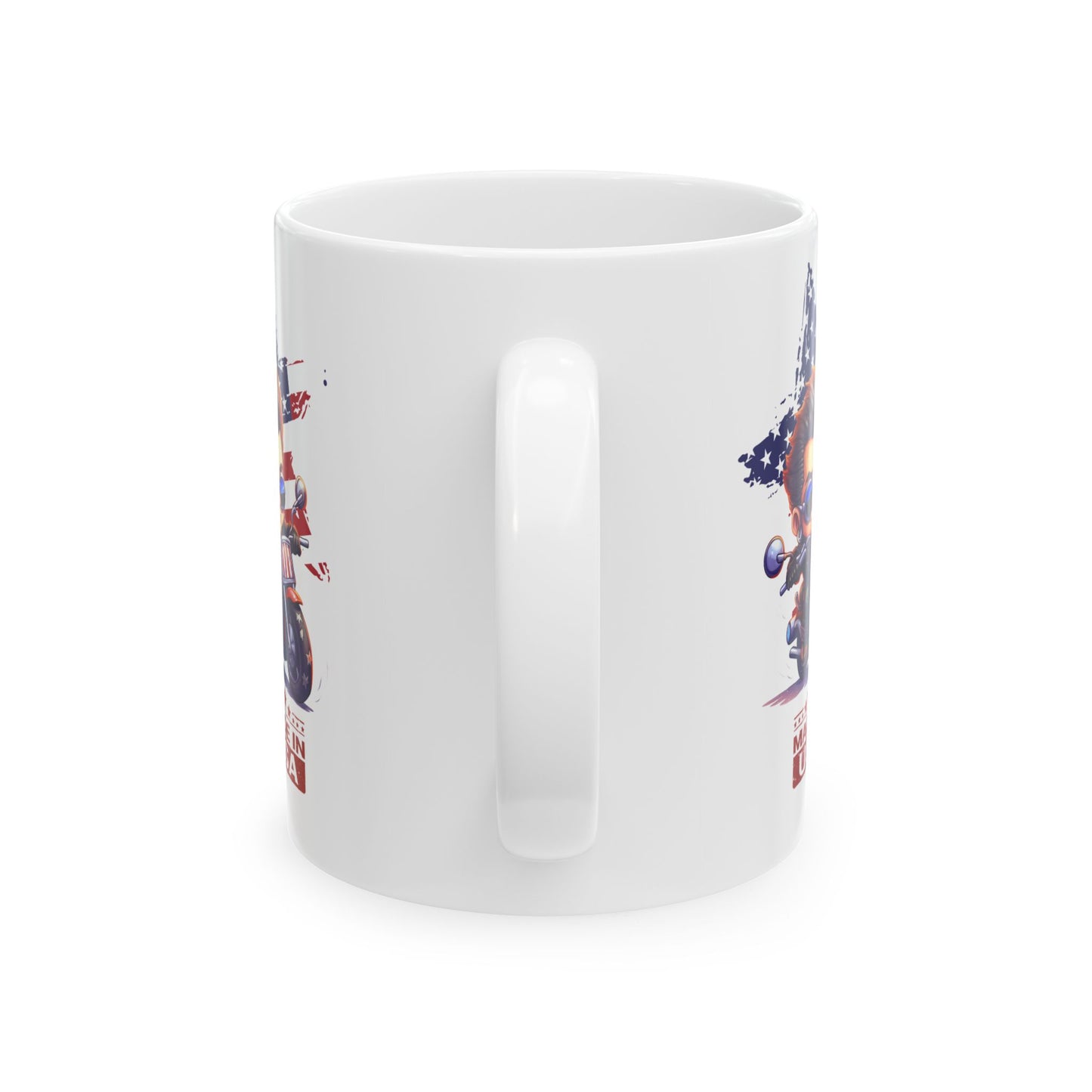 Princess Grace Patriotic Biker Ceramic Mug Made in USA Design (11oz & 15oz)