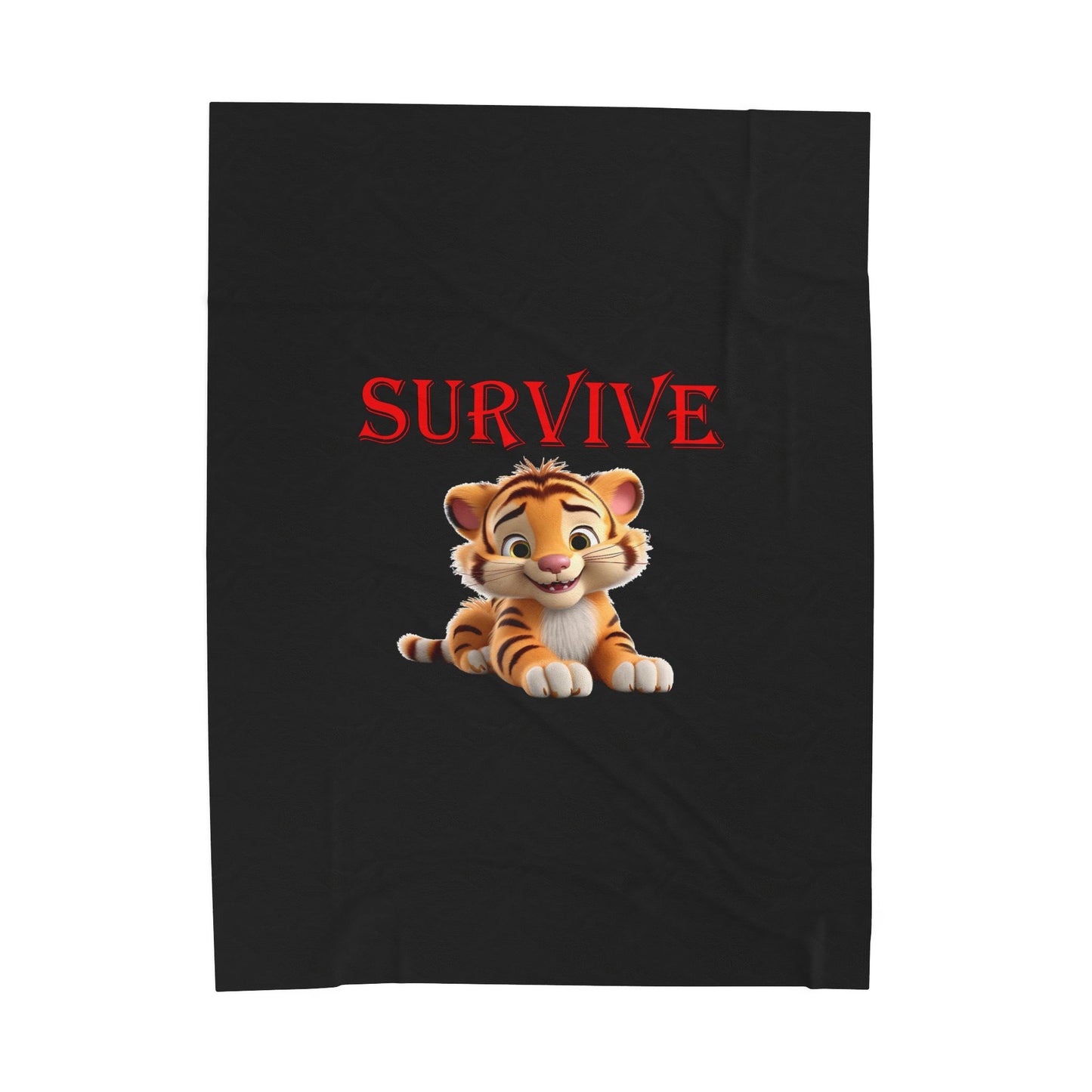 Princess Grace Survive Tiger Velveteen Plush Blanket Cozy Kids Comfort for Adventures