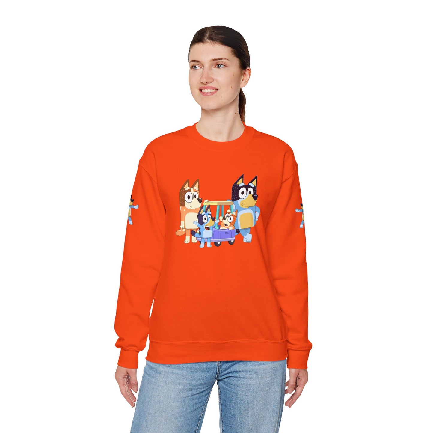 Princess Grace Bluey Cozy Cartoon Crewneck Sweatshirt for Kids and Families Perfect for Playtime and Pajama Days