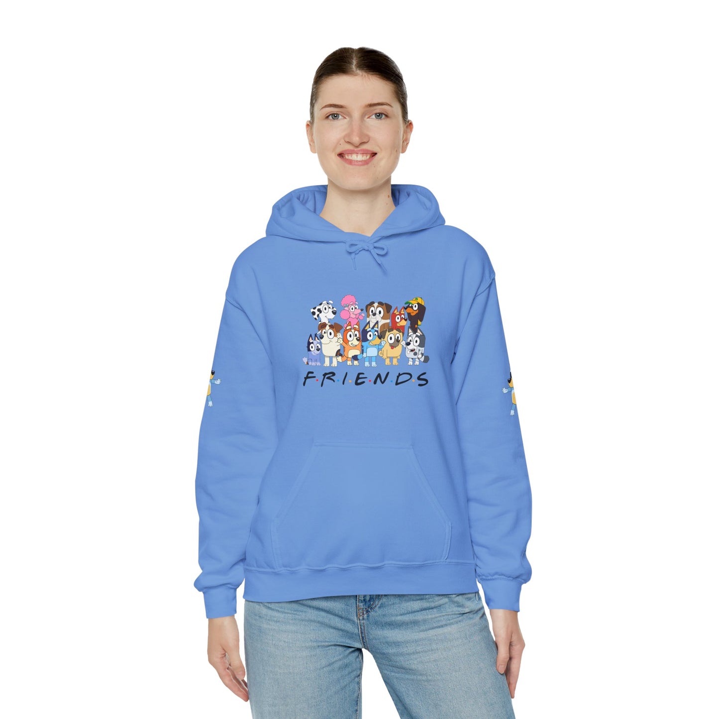Princess Grace Bluey Unisex Heavy Blend Hooded Sweatshirt 'Friends' Cartoon Design