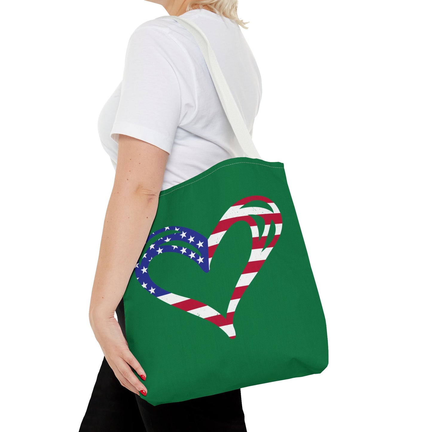 Princess Grace Patriotic Heart Tote Bag Perfect for Independence Day and Everyday Use