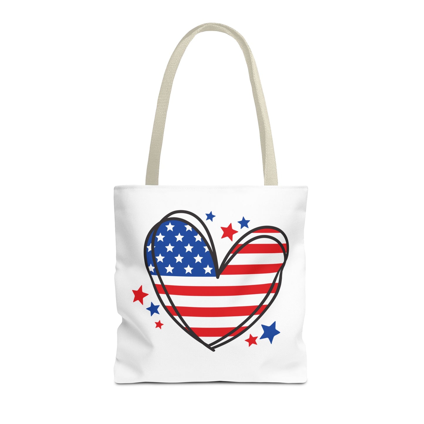 Princess Grace Patriotic Heart Tote Bag Red, White & Blue Love