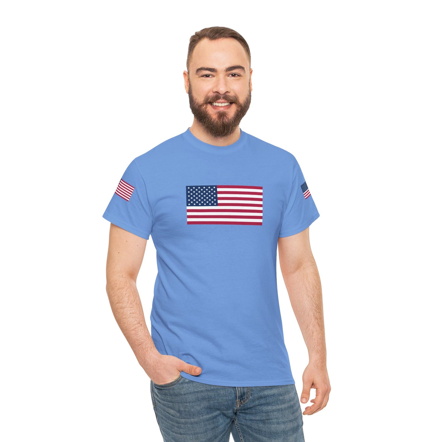 Princess Grace Patriotic Unisex Heavy Cotton Tee with USA Flag Design