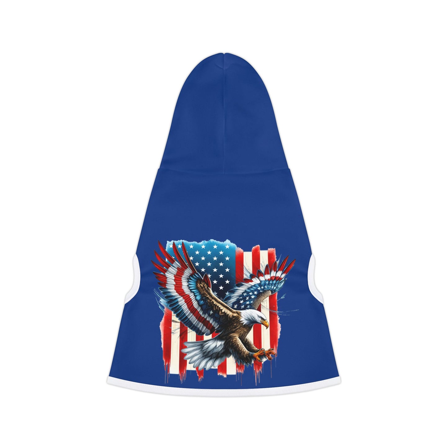 Princess Grace Patriotic Eagle Pet Hoodie Blue Animal Apparel for Independence Day