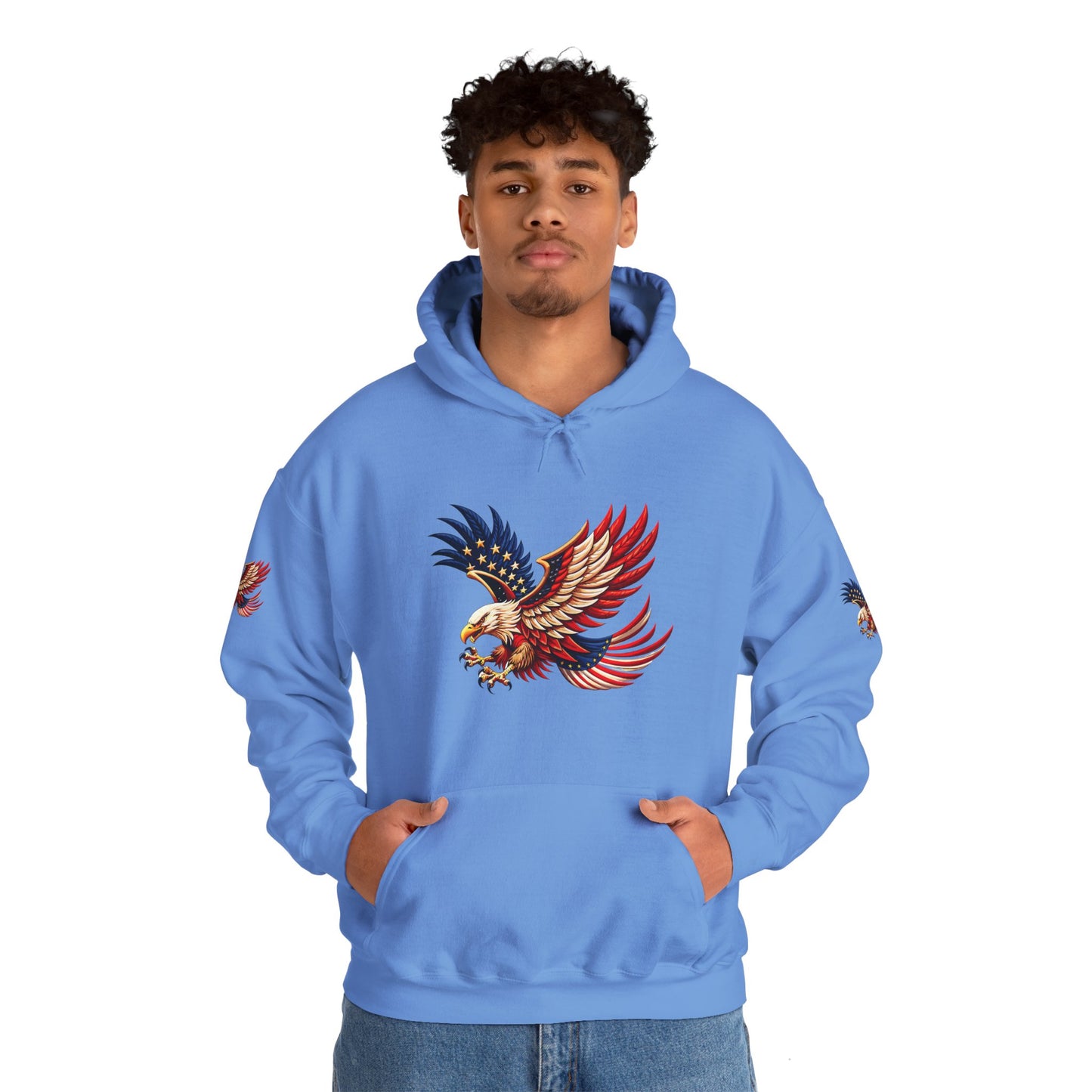 Princess grace Patriotic Eagle Hooded Sweatshirt Unisex Heavy Blend
