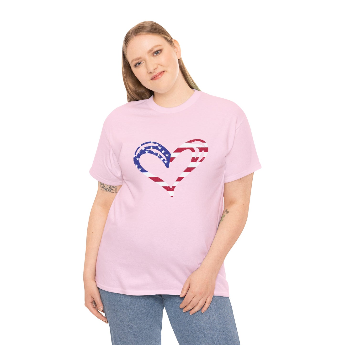 Princess Grace Patriotic Heart Unisex Heavy Cotton Tee