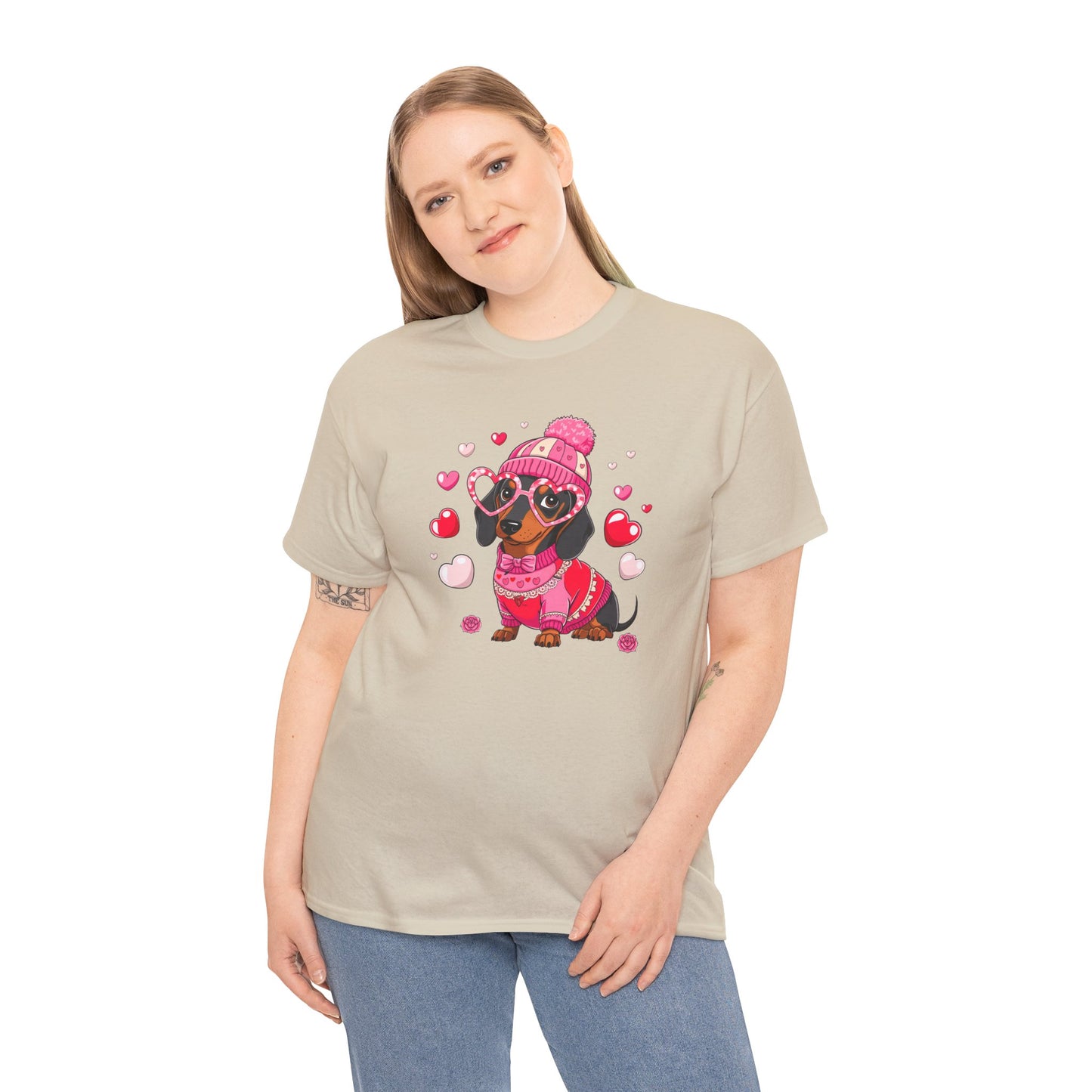 Princess Grace Cute Dachshund Love Graphic Tee Unisex Heavy Cotton Tee