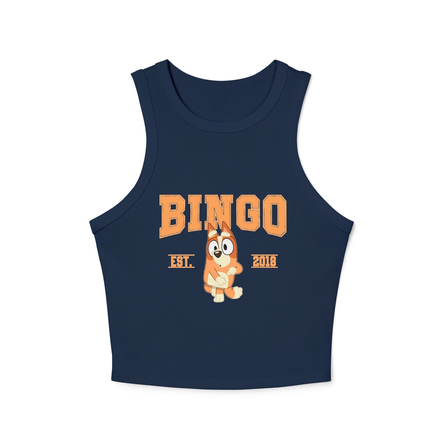 Princess Grace Bingo & Bluey Graphic Racer Tank Top Fun Summer Style