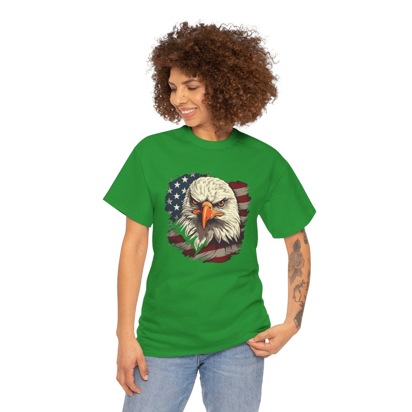 Princess Grace Patriotic Eagle Graphic Tee Unisex Heavy Cotton T-Shirt