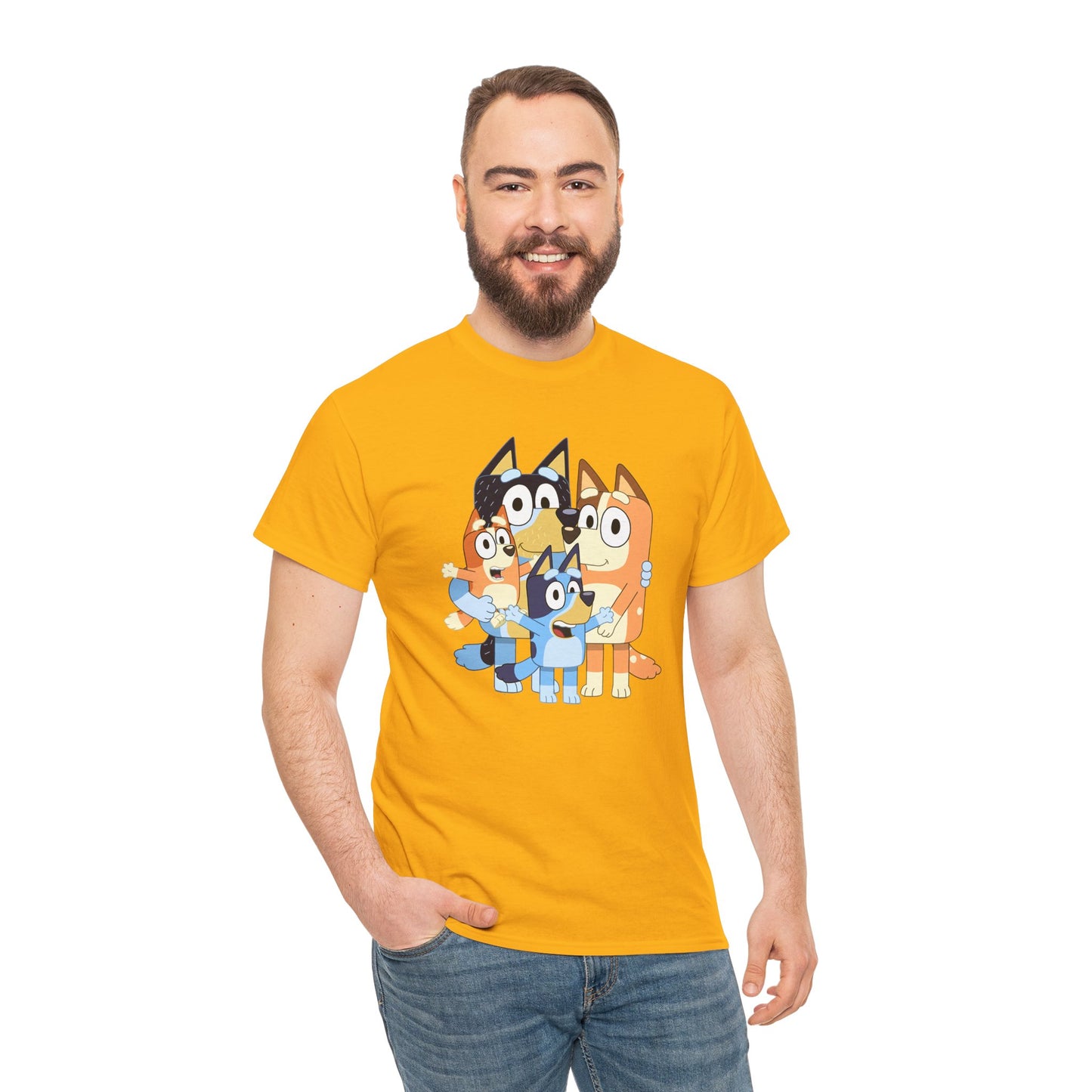 Princess Grace Bluey Family Unisex Heavy Cotton Tee Fun and Stylish for Kids and Adults