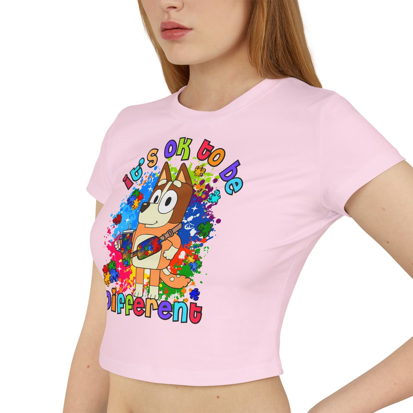 Princess Grace Bluey Colorful Bluey Women's Baby Tee "It's OK to be Different"