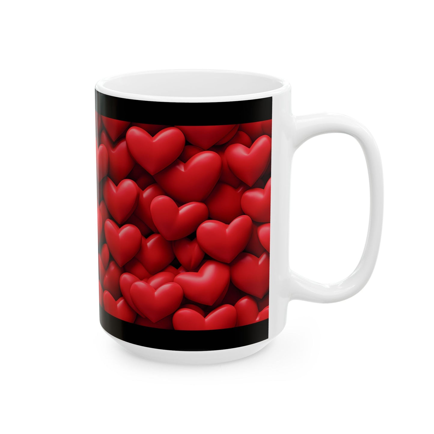 Princess Grace Heart Pattern Ceramic Mug Perfect Gift for Valentine's Day & Loved Ones