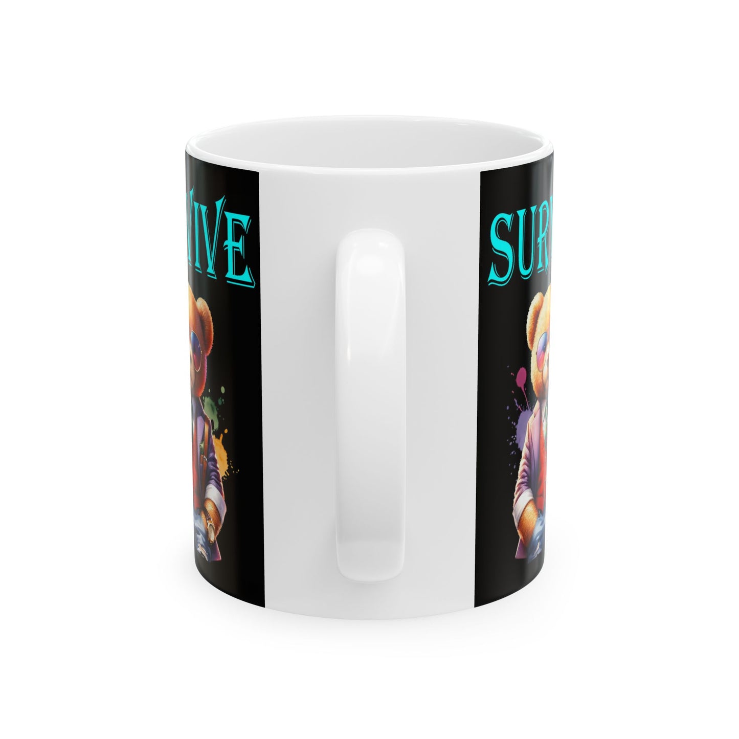 Princess Grace Cool Bear Survival Ceramic Mug Unique Animal Coffee Cup for Teddy Bear Lovers