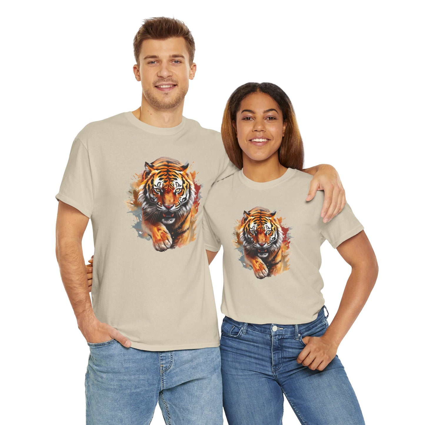 Princess Grace Fierce Tiger Unisex Heavy Cotton Tee Wild Animal Graphic Shirt