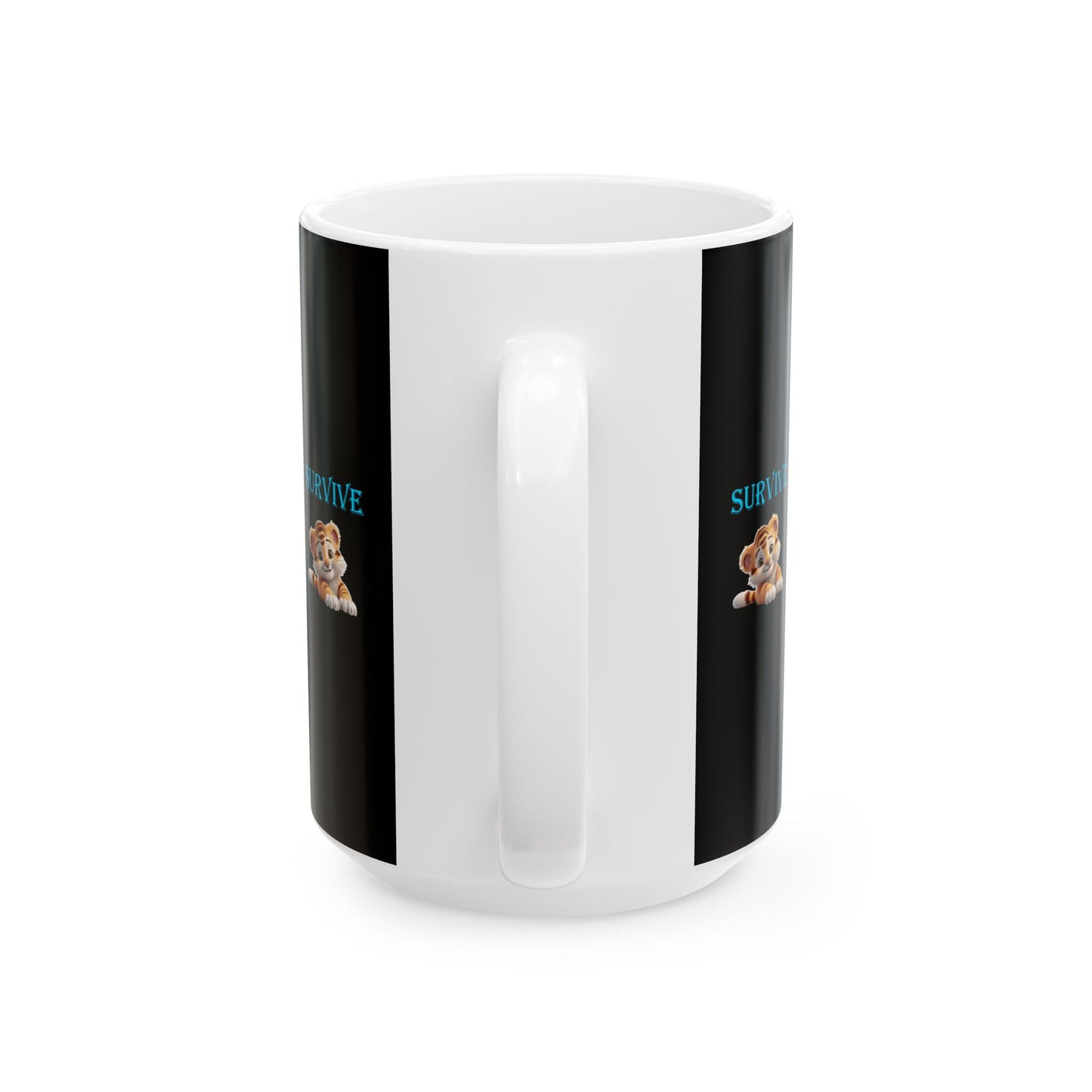 Pricess Grace Survive Cute Tiger Ceramic Mug Perfect for Animal Lovers