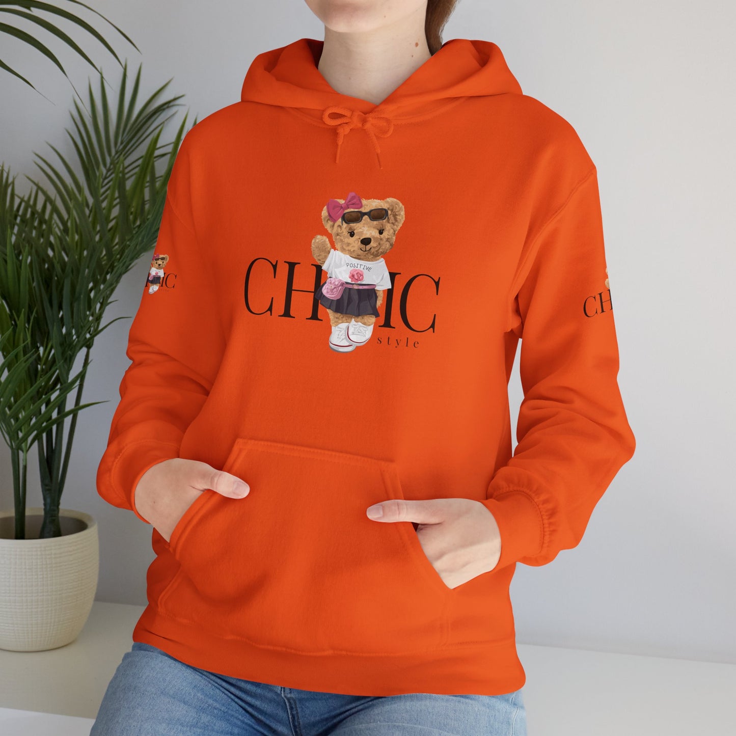 Princess Grace Chic Style Bear Unisex Hooded Sweatshirt Cute and Cozy Fashion