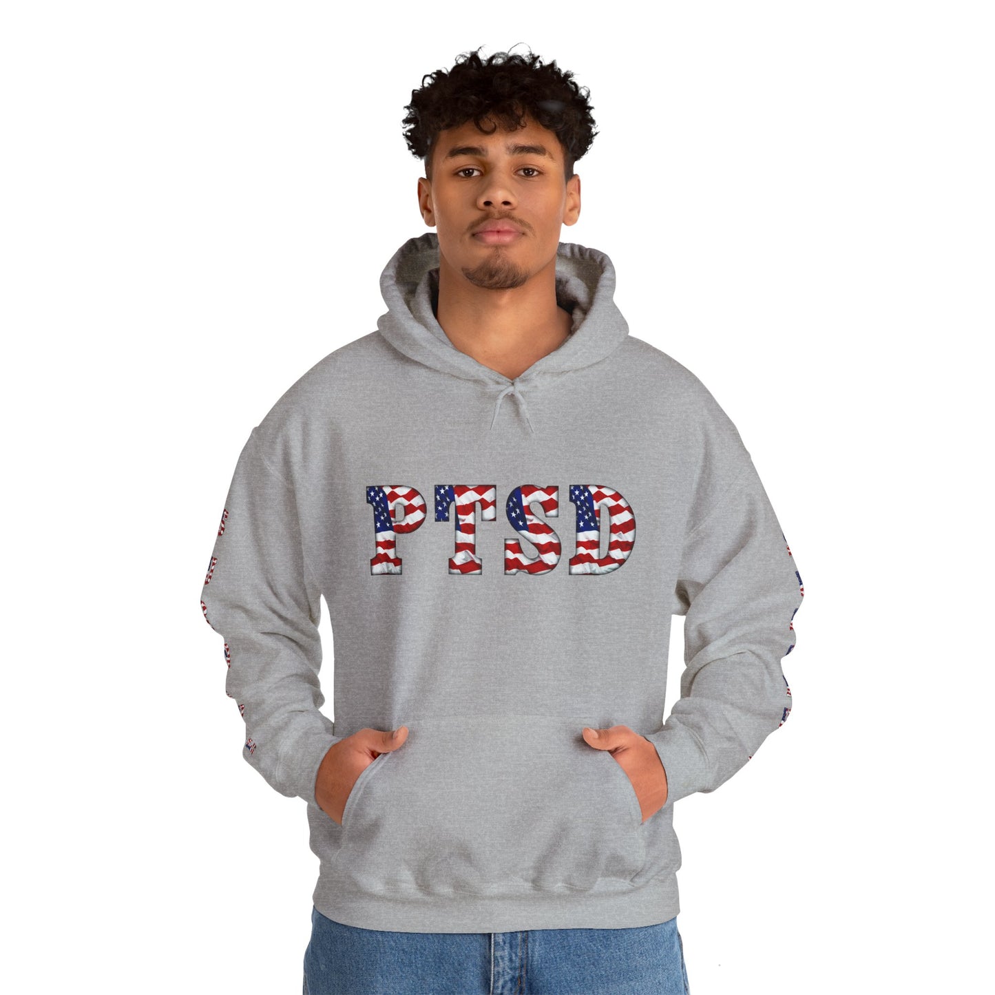 Princess Grace PTSD Awareness Unisex Heavy Blend Hoodie Support Survivors with American Flag Design