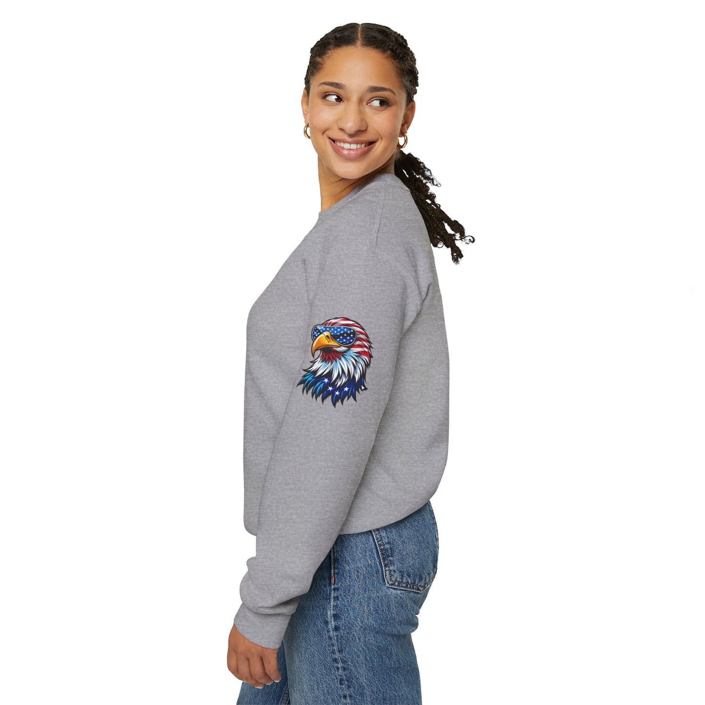 Princess Grace Patriotic Eagle Sweatshirt Unisex Heavy Blend Crewneck for Independence Day