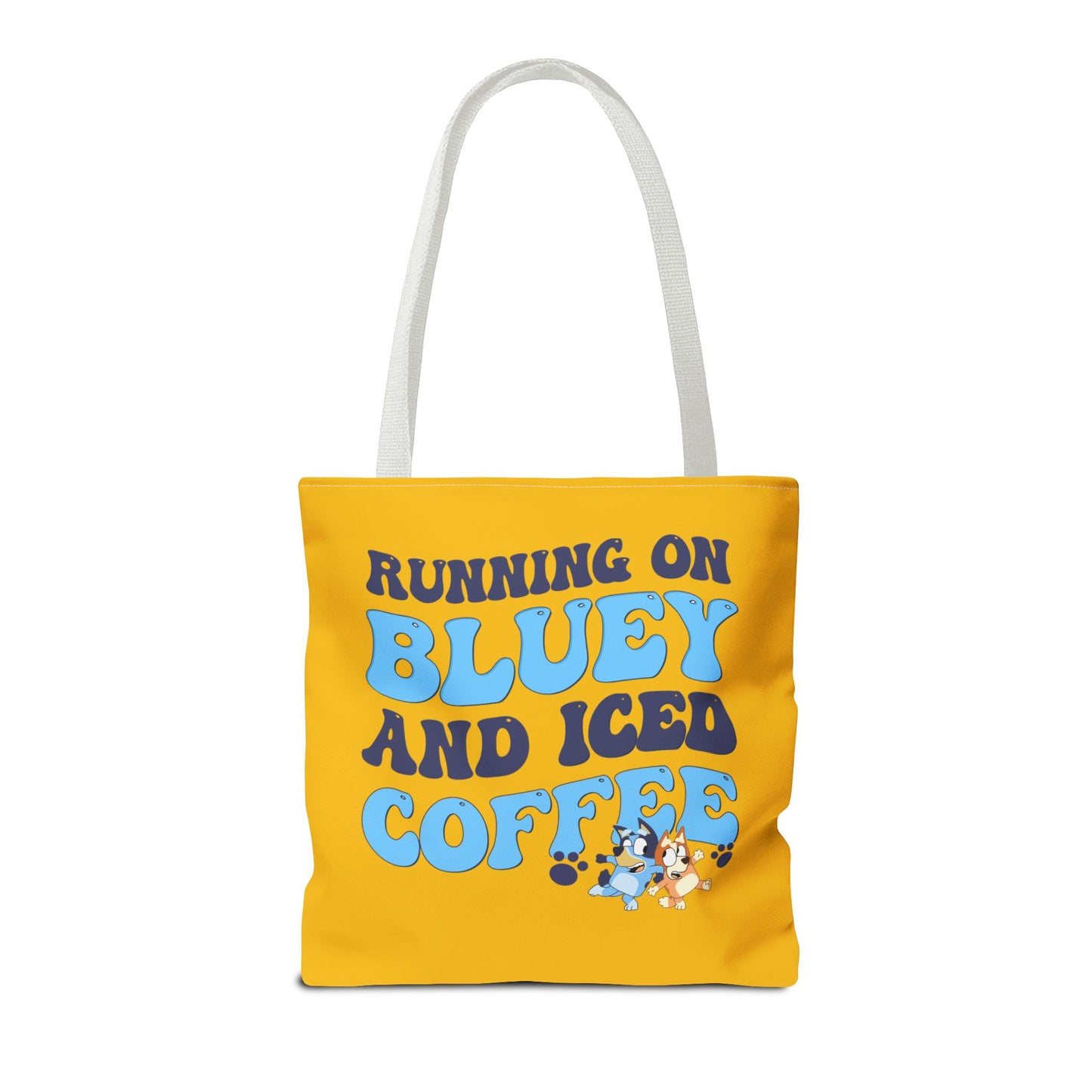 Princess Grace Running on Bluey and Iced Coffee Tote Bag Fun & Functional Daily Carry