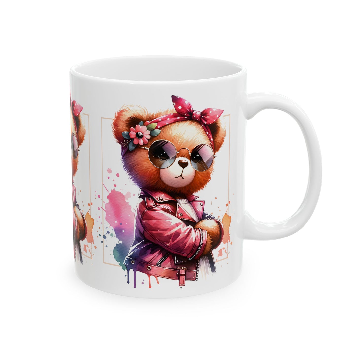 Princess Grace Cute Bear Illustration Ceramic Mug 11oz & 15oz